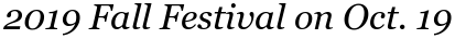 2019 Fall Festival on Oct. 19